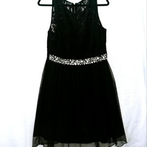 Speechless black dress rhinestone belt part lace size 13